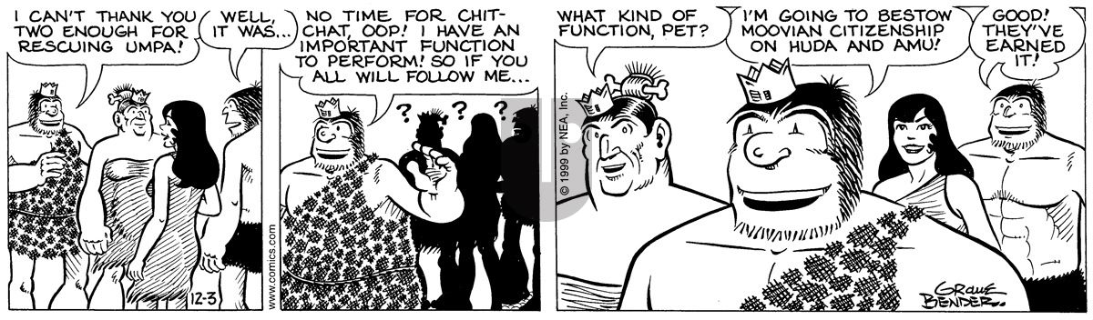 Alley Oop - Friday December 3, 1999 Comic Strip