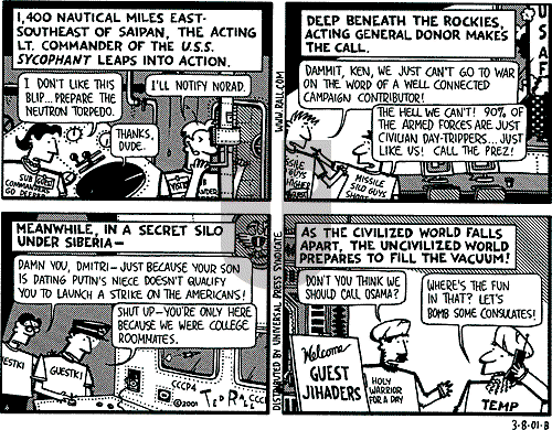 Ted Rall on Saturday March 10, 2001 Comic Strip