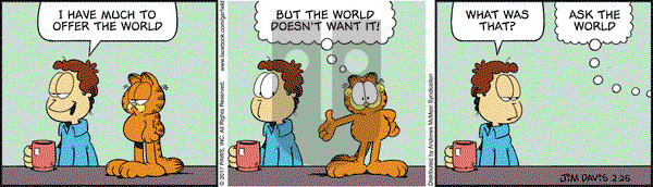 Garfield on Saturday February 25, 2017 Comic Strip