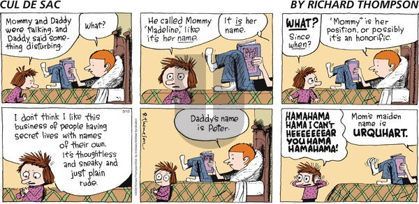 Cul de Sac on Sunday March 10, 2019 Comic Strip