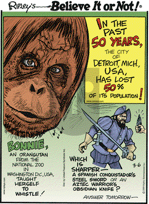 Ripley's Believe It or Not on Friday March 6, 2009 Comic Strip