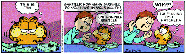 Garfield on Saturday January 21, 1989 Comic Strip