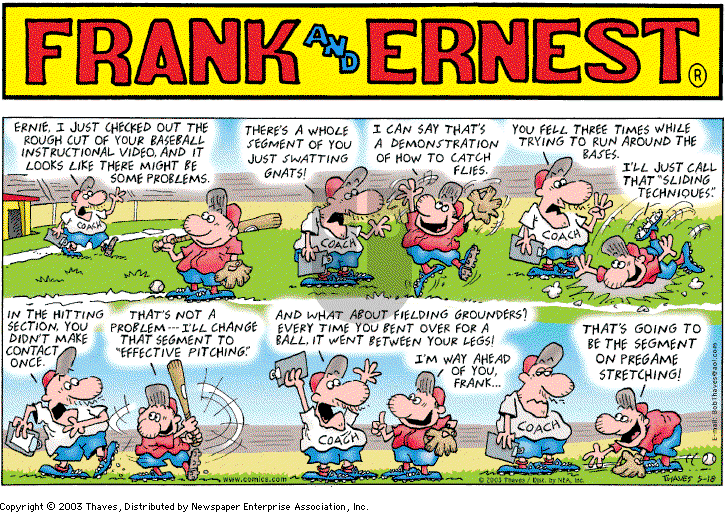 Frank and Ernest on Sunday May 18, 2003 Comic Strip