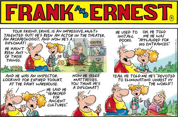 Frank and Ernest on Sunday June 28, 2015 Comic Strip