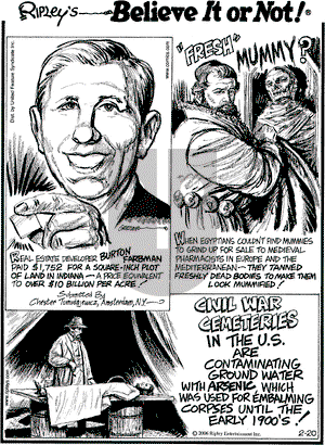 Ripley's Believe It or Not on Monday February 20, 2006 Comic Strip