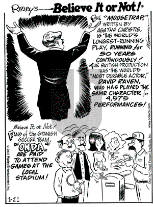 Ripley's Believe It or Not on Tuesday January 21, 2003 Comic Strip