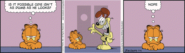 Garfield on Wednesday July 4, 2018 Comic Strip