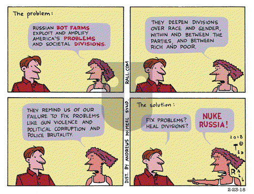 Ted Rall on Friday February 23, 2018 Comic Strip