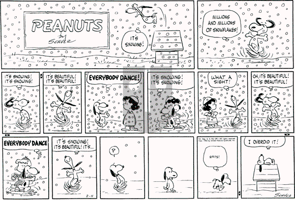 Peanuts - Sunday February 11, 1962 Comic Strip