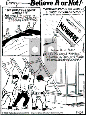 Ripley's Believe It or Not on Tuesday May 11, 1999 Comic Strip