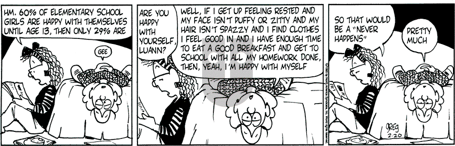 Luann - Monday February 20, 1995 Comic Strip
