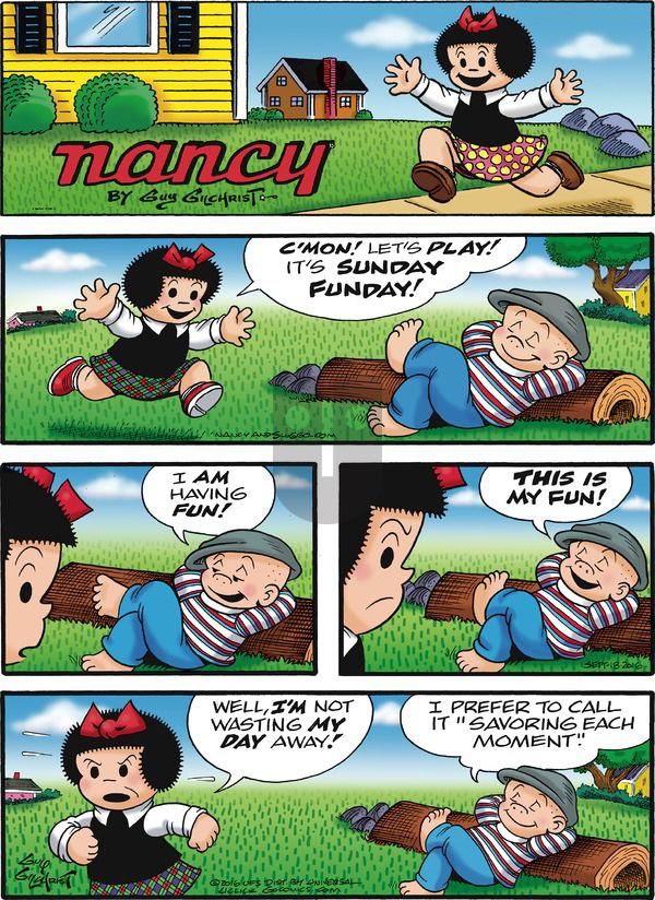 Nancy on Sunday September 18, 2016 Comic Strip