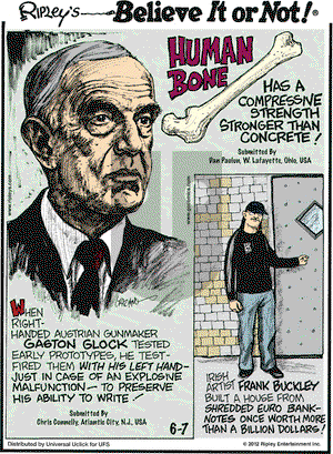 Ripley's Believe It or Not on Thursday June 7, 2012 Comic Strip
