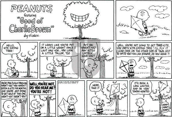 Peanuts - Sunday February 19, 1967 Comic Strip
