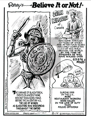 Ripley's Believe It or Not on Saturday August 14, 2004 Comic Strip