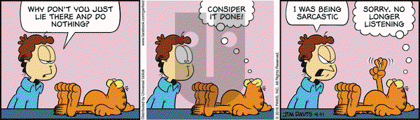 Garfield on Monday April 11, 2016 Comic Strip
