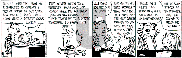 Calvin and Hobbes on Thursday November 15, 1990 Comic Strip