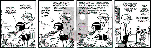 Doonesbury on Saturday April 5, 1986 Comic Strip