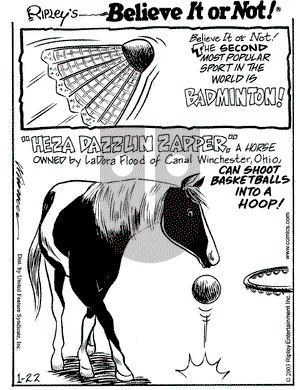 Ripley's Believe It or Not on Wednesday January 22, 2003 Comic Strip
