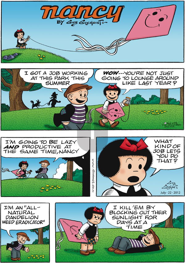 Nancy on Sunday July 22, 2012 Comic Strip