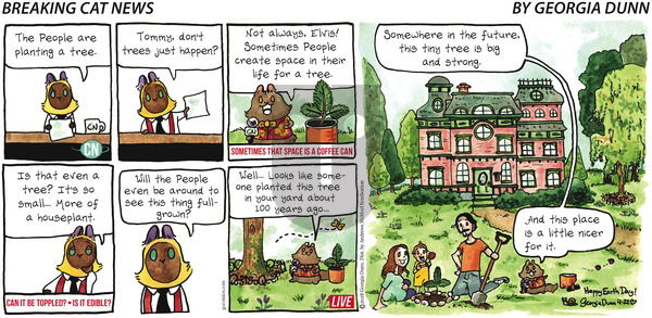 Breaking Cat News on Sunday April 22, 2018 Comic Strip