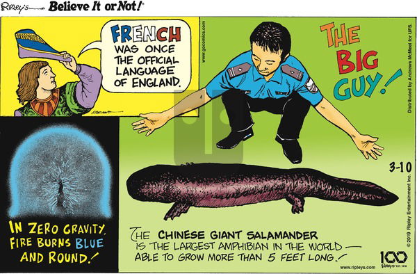 Ripley's Believe It or Not on Sunday March 10, 2019 Comic Strip
