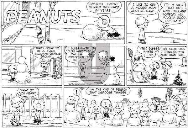 Peanuts on Sunday February 22, 1953 Comic Strip