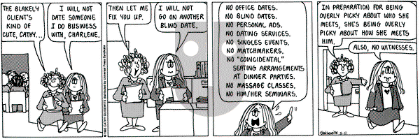 Cathy Classics on Tuesday May 11, 1993 Comic Strip