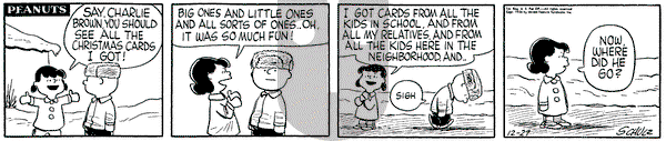 Peanuts on Thursday December 27, 1956 Comic Strip