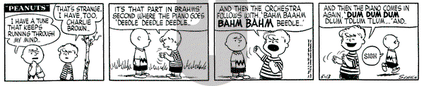 Peanuts on Friday May 13, 1955 Comic Strip