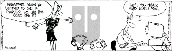 The Buckets on Saturday August 3, 1996 Comic Strip