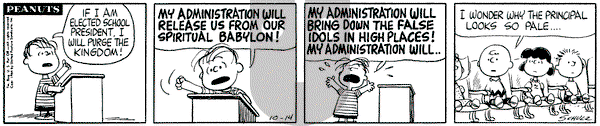 Peanuts on Wednesday October 14, 1964 Comic Strip