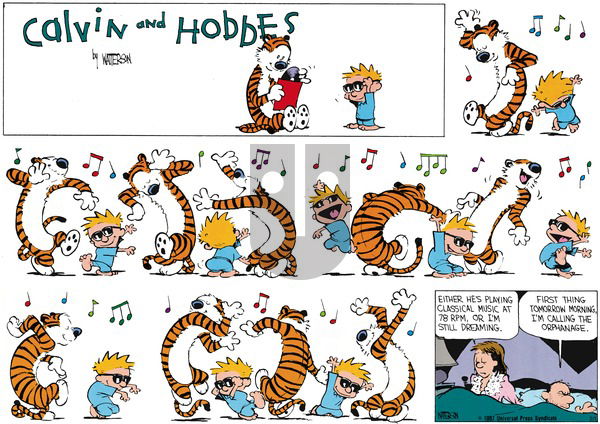 Calvin and Hobbes - Sunday January 12, 1992 Comic Strip