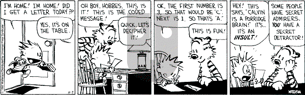 Calvin and Hobbes - Saturday November 7, 1992 Comic Strip
