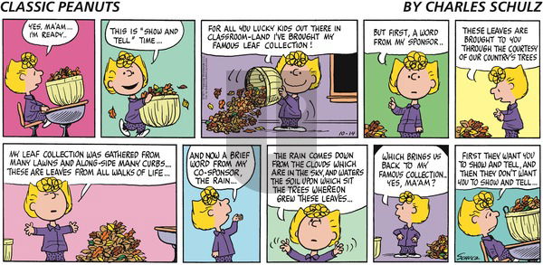Peanuts - Sunday October 14, 2018 Comic Strip