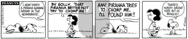 Peanuts on Wednesday March 29, 1967 Comic Strip