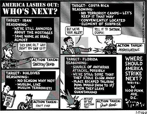 Ted Rall on Saturday January 19, 2002 Comic Strip