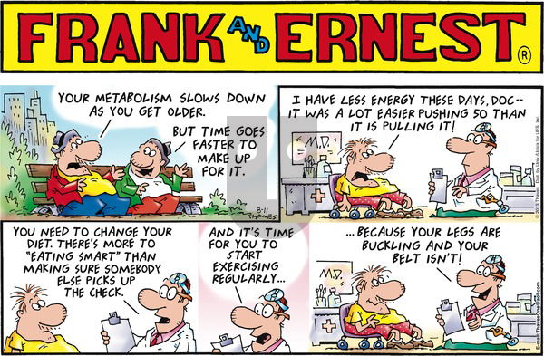 Frank and Ernest on Sunday August 11, 2013 Comic Strip