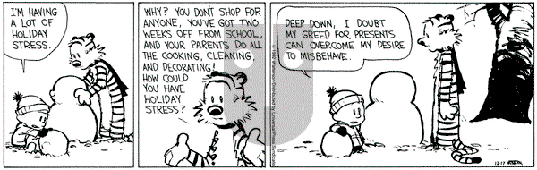 Calvin and Hobbes on Thursday December 17, 1992 Comic Strip