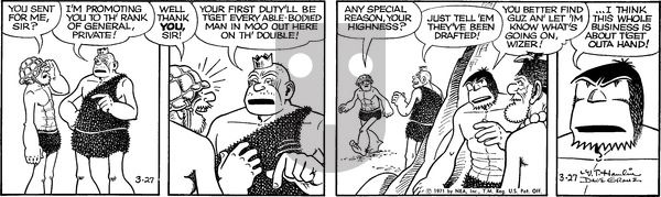 Alley Oop on Saturday March 27, 1971 Comic Strip