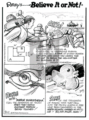 Ripley's Believe It or Not on Tuesday September 11, 2007 Comic Strip