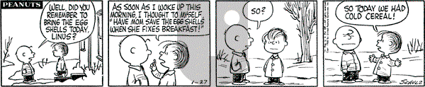 Peanuts - Wednesday January 27, 1960 Comic Strip