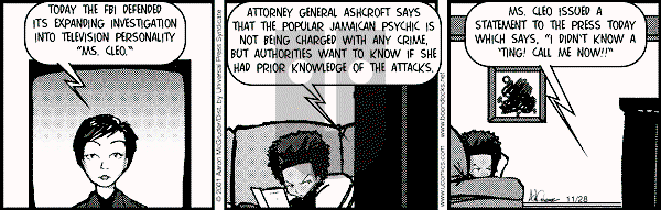 The Boondocks - Wednesday November 28, 2001 Comic Strip