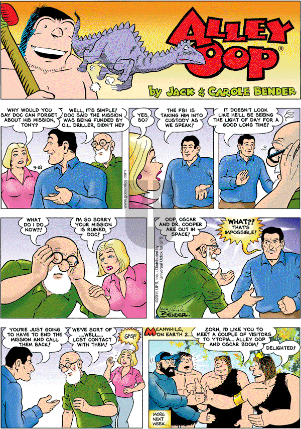 Alley Oop on Sunday September 18, 2011 Comic Strip
