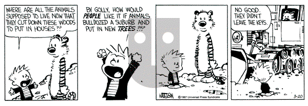 Calvin and Hobbes on Friday March 20, 1987 Comic Strip