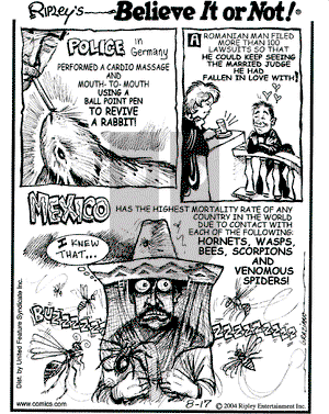 Ripley's Believe It or Not on Tuesday August 17, 2004 Comic Strip