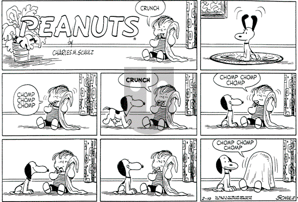 Peanuts - Sunday February 10, 1957 Comic Strip