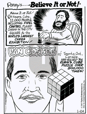 Ripley's Believe It or Not on Friday January 24, 2003 Comic Strip