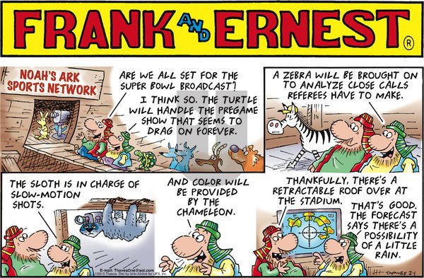 Frank and Ernest on Sunday February 1, 2015 Comic Strip