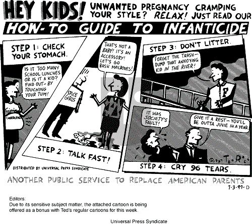Ted Rall on Monday February 9, 1998 Comic Strip